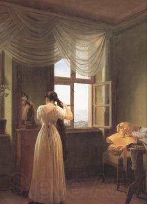 Georg Friedrich Kersting Woman before a Mirror (mk10) Germany oil painting art